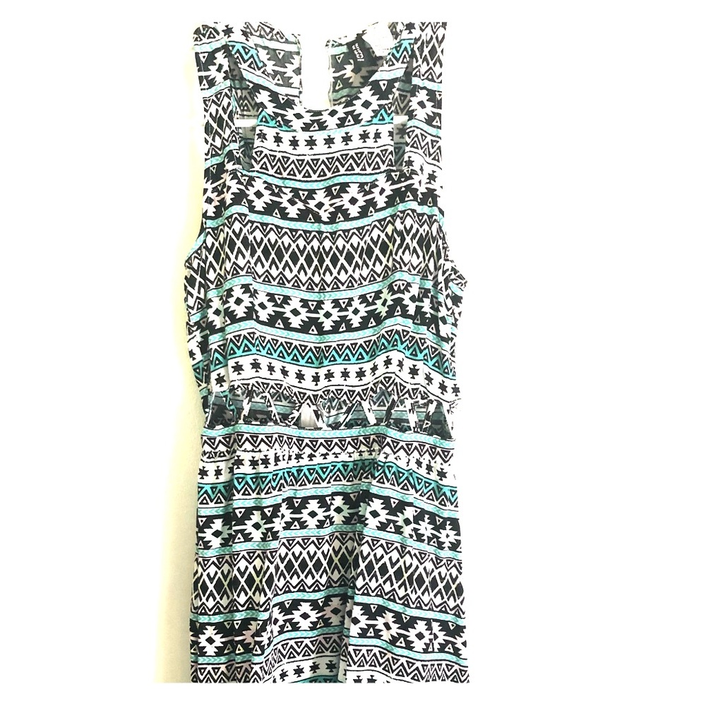 Tribal cutout print dress